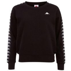Bluza damska Kappa Janka. Czarne bluzy z kapturem Kappa, l, bez wzorów, z bawełny, bez kaptura. Za 101.99 zł.