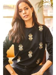 Olalook Bluza w kolorze czarnym rozmiar: M. Czarne bluzy Olalook, m, bez wzorów, bez kaptura. Za 68.45 zł.