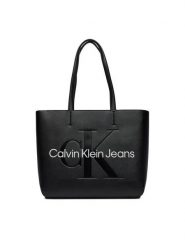 Calvin Klein Jeans Torebka Sculpted Shopper29 Mono K60K610276 Czarny. Czarne shopper bag Calvin Klein Jeans, bez wzorów, z jeansu, bez dodatków. Za 359.99 zł.