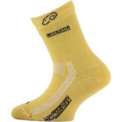 Skarpety merino TJS. Brązowe skarpetki LASTING, bez wzorów, z elastanu. Za 43.00 zł.