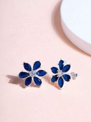 Heliophilia Srebrne kolczyki-wkrętki z cyrkoniami rozmiar: onesize. Niebieskie kolczyki Heliophilia, z cyrkonią, srebrne. Za 100.99 zł.