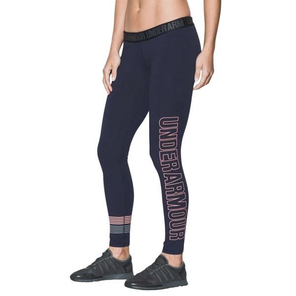 Legginsy treningowe damskie Under Armour Favorite. Niebieskie legginsy Under Armour, bez wzorów, z bawełny, do biegania. Za 128.70 zł.