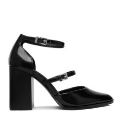 Czółenka JENNY. Czarne czółenka Jenny, bez wzorów, bez obcasa, bez zapięcia. Za 149.99 zł.