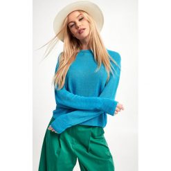 Sweter Volpino WEEKEND MAX MARA. Niebieskie swetry Weekend Max Mara, xl, bez wzorów, ze lnu, bez ramiączek. Za 879.00 zł.
