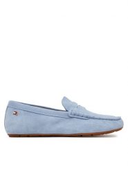 Tommy Hilfiger Mokasyny Flag Soft Suede Driver Loafer FW0FW08558 Niebieski. Niebieskie mokasyny Tommy Hilfiger, bez wzorów, ze skóry. Za 449.99 zł.