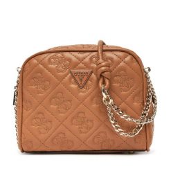 Torebka Guess. Brązowe listonoszki Guess, z aplikacjami, bez dodatków. Za 419.99 zł.