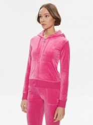 Juicy Couture Bluza Robertson JCAP176 Różowy Slim Fit. Czerwone bluzy Juicy Couture, m, bez wzorów, z syntetyku, bez kaptura. Za 179.99 zł.