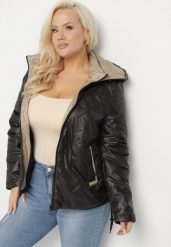 Czarna Kurtka Wiatrówka z Odpinanym Kapturem i Bocznymi Ściągaczami Galzia. Czarne kurtki Born2be, plus size, bez wzorów, z jeansu, eleganckie. W wyprzedaży za 132.99 zł.