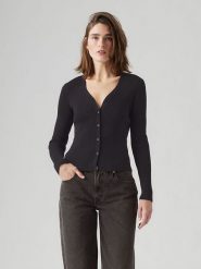 Levi's Kardigan w kolorze czarnym rozmiar: S. Czarne swetry Levi's, s, bez wzorów, ze splotem, bez ramiączek. Za 162.87 zł.