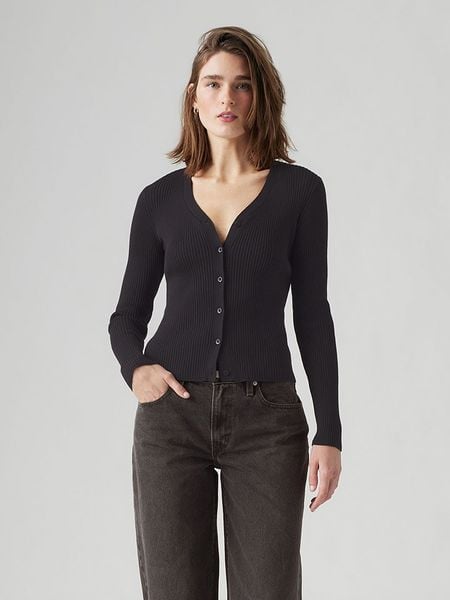 Levi's Kardigan w kolorze czarnym rozmiar: S. Czarne swetry Levi's, s, bez wzorów, ze splotem, bez ramiączek. Za 162.87 zł.