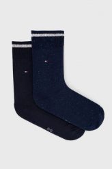 Tommy Hilfiger skarpetki 2-pack damskie kolor granatowy. Niebieskie skarpetki Tommy Hilfiger, bez wzorów. Za 49.99 zł.