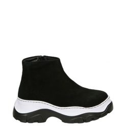 SPORTOWE BOTKI Z OCIEPLENIEM 19803 BLACK. Czarne botki Venezia, bez wzorów, ze skóry, sportowe, bez obcasa, bez zapięcia. Za 189.00 zł.