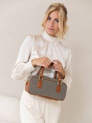 Lia Biassoni Skórzana torebka "Folgorida" w kolorze szaro-karmelowym - 27 x 12 x 12 cm rozmiar: onesize. Szare torebki klasyczne Lia Biassoni, bez wzorów, z materiału, przez ramię, bez dodatków. Za 260.99 zł.