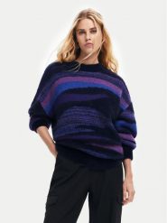 Desigual Sweter Bristol 24WWJF71 Granatowy Regular Fit. Niebieskie swetry Desigual, s, bez wzorów, z syntetyku, bez ramiączek. Za 699.99 zł.