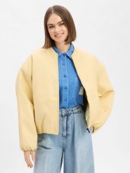 Another Cotton Lab Bluza Kobiety Sztuczna skóra żółty, L. Żółte bluzy Another Cotton Lab, l, bez wzorów, ze skóry, bez kaptura. Za 279.95 zł.