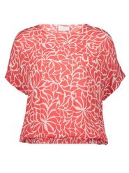 Kaffe Bluzka w kolorze czerwono-kremowym rozmiar: 42. Brązowe bluzki Kaffe, bez wzorów, z wiskozy, bez kołnierzyka, bez ramiączek. Za 65.54 zł.