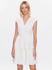 DKNY Sukienka codzienna DD3B0501 Biały Regular Fit. Białe sukienki DKNY, na co dzień, bez wzorów, z bawełny, bez kołnierzyka, bez ramiączek, proste. Za 599.99 zł.
