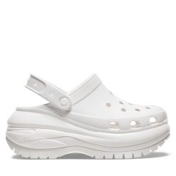 Klapki Crocs. Białe klapki Crocs, bez wzorów, bez obcasa, bez zapięcia. Za 389.99 zł.