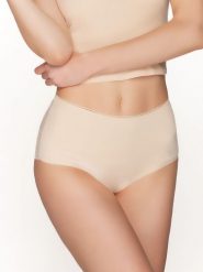 Figi Model BBL 155 Beige - Babell. Brązowe figi Babell, bez wzorów, z bawełny, z podwyższonym stanem. Za 75.60 zł.