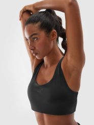 4F Biustonosz treningowy z niskim wsparciem - czarny XL. Czarne biustonosze sportowe 4f, bez wzorów, z dzianiny, na fitness i siłownię. Za 89.99 zł.