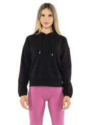 Bluza z bawełna z kaptur na co dzień na siłownię. Czarne bluzy LEONE 1947 APPAREL, xl, bez wzorów, z bawełny, bez ramiączek, bez kaptura. Za 303.12 zł.