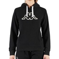 Kappa Damska Bluza Belle Slim Czarna. Czarne bluzy Kappa, xs, bez wzorów, z bawełny, klasyczne, bez ramiączek, z kapturem. Za 236.00 zł.