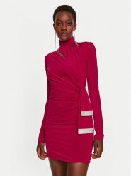 Simona Corsellini Sukienka koktajlowa A24CEAB053 Czerwony Slim Fit. Czerwone sukienki SIMONA CORSELLINI, bez wzorów, z syntetyku, wizytowe, bez kołnierzyka, bez ramiączek. Za 749.99 zł.