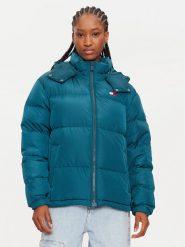 Tommy Jeans Kurtka puchowa Alaska DW0DW18610 Zielony Regular Fit. Zielone kurtki Tommy Jeans, l, bez wzorów, z jeansu, bez kaptura. Za 599.99 zł.