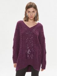 Pinko Sweter Ghepardo 102116 A1A6 Fioletowy Oversize. Fioletowe swetry Pinko, m, bez wzorów, z syntetyku, bez ramiączek. Za 1,449.00 zł.