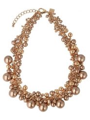 Otazu Pozłacany naszyjnik z perłami - dł. 41 cm rozmiar: onesize. Brązowe naszyjniki Otazu, z materiału, z perłą, pozłacane. Za 404.99 zł.