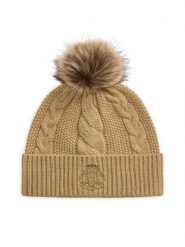 LAUREN RALPH LAUREN Czapka 454P23548001 Brązowy jasny. Brązowe czapki zimowe Lauren Ralph Lauren, bez wzorów, z poliesteru. Za 419.99 zł.
