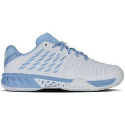 Buty do tenisa damskie K-Swiss Express Light 3. Białe buty treningowe K-SWISS, bez wzorów, z materiału, bez zapięcia, tenisowe. Za 491.00 zł.