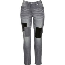 Dżinsy 7/8 z aksamitnymi łatami bonprix szary denim. Jeansy marki bonprix. Za 109.99 zł.