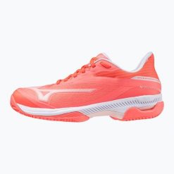 Buty do tenisa damskie Mizuno Wave Exceed Court CC W calypso. Czerwone buty do biegania Mizuno, bez wzorów, bez zapięcia, do biegania, mizuno wave. Za 449.99 zł.