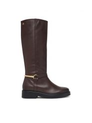 Tommy Hilfiger Oficerki Th Stud Leather Knee Riding Boot FW0FW09608 Brązowy. Brązowe kozaki Tommy Hilfiger, bez wzorów, ze skóry, bez obcasa, na płaskiej podeszwie, bez zapięcia. Za 1,299.00 zł.
