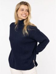 Zwillingsherz Sweter w kolorze granatowym rozmiar: M. Niebieskie swetry Zwillingsherz, m, bez wzorów, ze splotem, bez ramiączek. Za 184.46 zł.