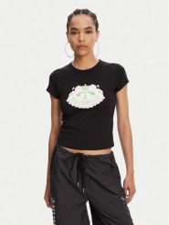 Juicy Couture T-Shirt Hibiscus JCGCT125041 Czarny Slim Fit. Czarne t-shirty Juicy Couture, s, bez wzorów, z bawełny, bez kołnierzyka, bez ramiączek. Za 129.99 zł.