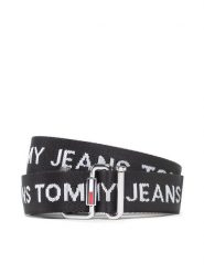 Tommy Jeans Pasek Damski Tjw Essential Webbing Belt AW0AW11650 Czarny. Czarne paski Tommy Jeans, bez wzorów, z jeansu. Za 99.99 zł.