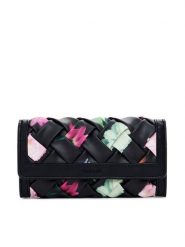 Desigual Duży Portfel Damski 25SAYP14 Czarny. Czarne portfele Desigual, bez wzorów, ze skóry. Za 189.99 zł.