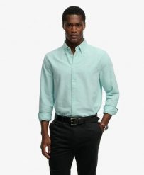 Superdry Koszula Preppy Oxford z Długim Rękawem z Bawełny Organicznej. Zielone koszule Superdry, s, bez wzorów, z bawełny, klasyczne, bez kołnierzyka, bez ramiączek. Za 229.00 zł.