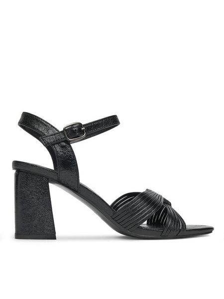 JENNY Sandały SX108-01 Czarny. Czarne sandały Jenny, bez wzorów, ze skóry, bez obcasa, na słupku, bez zapięcia. Za 129.99 zł.