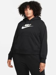 Nike Bluza w kolorze czarno-białym rozmiar: 1X. Białe bluzy Nike, bez wzorów, z kapturem. Za 236.45 zł.