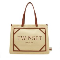 Torebka TWINSET. Brązowe torebki klasyczne Twinset, bez wzorów, klasyczne, bez dodatków. Za 729.99 zł.