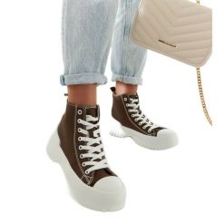 Zielone trampki za kostkę Ronchis. Zielone trampki bez wzorów, eleganckie, za kostkę, bez zapięcia. Za 75.21 zł.