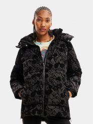 Desigual Kurtka puchowa 23WWEWB2 Czarny Regular Fit. Czarne kurtki Desigual, xs, bez wzorów, z puchu, bez kaptura. Za 1,129.00 zł.