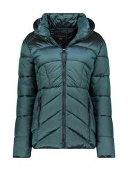 Geographical Norway Kurtka zimowa "Blanche" w kolorze ciemnozielonym rozmiar: XL. Zielone kurtki Geographical Norway, na zimę, xl, bez wzorów, z puchu, bez kaptura. Za 290.57 zł.
