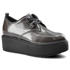Szare Półbuty Chebello Damskie Buty Na Platformie. Szare półbuty wsuwane CheBello, bez wzorów, ze skóry, bez obcasa, na obcasie. Za 279.00 zł.