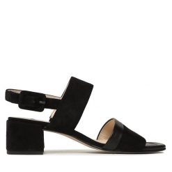 Sandały HÖGL. Czarne sandały Högl, bez wzorów, bez obcasa, na słupku, bez zapięcia. Za 459.99 zł.