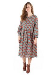 Isla Bonita by SIGRIS Sukienka w kolorze turkusowo-czerwonym rozmiar: XL. Czerwone sukienki Isla Bonita by SIGRIS, xl, bez wzorów, z bawełny, bez kołnierzyka, bez ramiączek, midi. Za 218.45 zł.