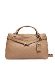 Guess Torebka Ella Logo HWPD97 46060 Beżowy ciemny. Brązowe torebki klasyczne Guess, z aplikacjami, ze skóry, bez dodatków. Za 634.99 zł.